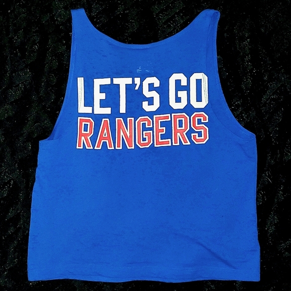 PINK Victoria's Secret XS Texas Rangers Cropped Blue Tank Top - Picture 4 of 6
